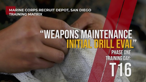 Weapons Maintenance, Initial Drill Evaluation - Day T16, Phase One, MCRDSD Training Matrix