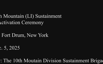 10th Mountain (LI) Sustainment  Brigade Activation Ceremony