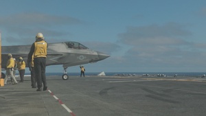 11th MEU Marines, Sailors Conduct F-35B Deck Landing Qualifications