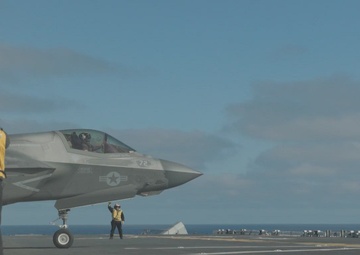 11th MEU Marines, Sailors Conduct F-35B Deck Landing Qualifications