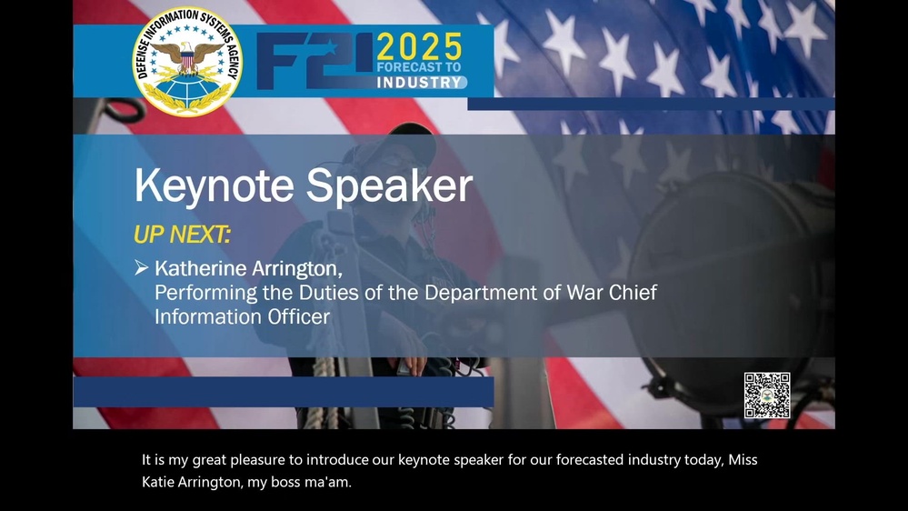 DVIDS - Video - DISA Forecast to Industry: PTDO DoW CIO Keynote Speaker