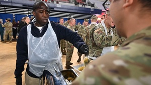 Secretary Hegseth Serves Thanksgiving Meal to JTF-DC Service Members