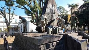 U.S. Soldiers, JGSDF Members Work Together to Beautify Historic Monument on Camp Zama