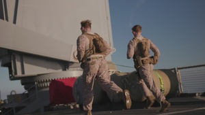 11th MEU Marines, Sailors Execute a Defense of the Amphibious Task Force Drill