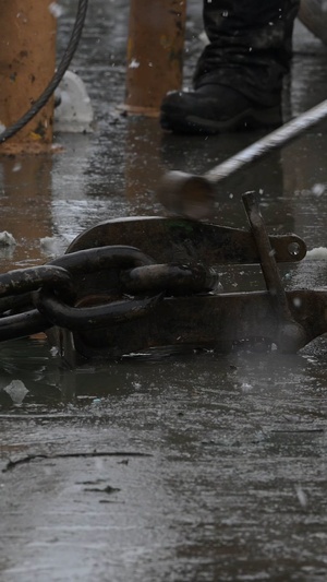 U.S. Coast Guard Cutter Bristol Bay (WTGB 102) conducts buoy operations on Detroit River