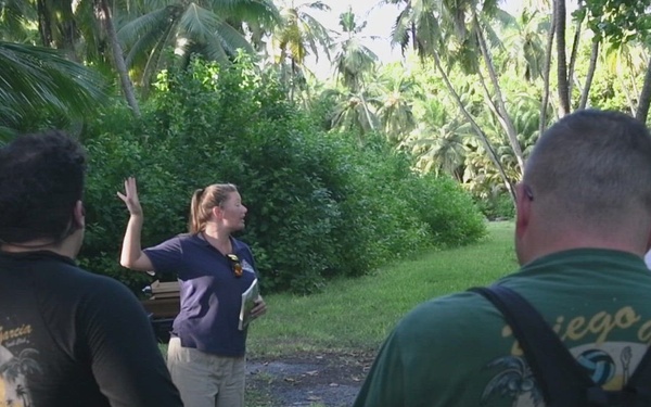 Volunteers establish a native plant nursery on Diego Garcia