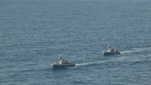 B-Roll: 11th MEU Marines, Sailors Conduct VBSS Exercise Aboard USS Comstock