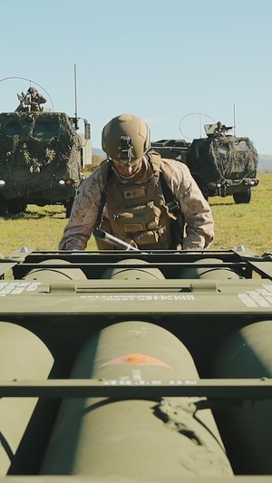 1st Bn., 11th Marines load HIMARS during Steel Knight 25