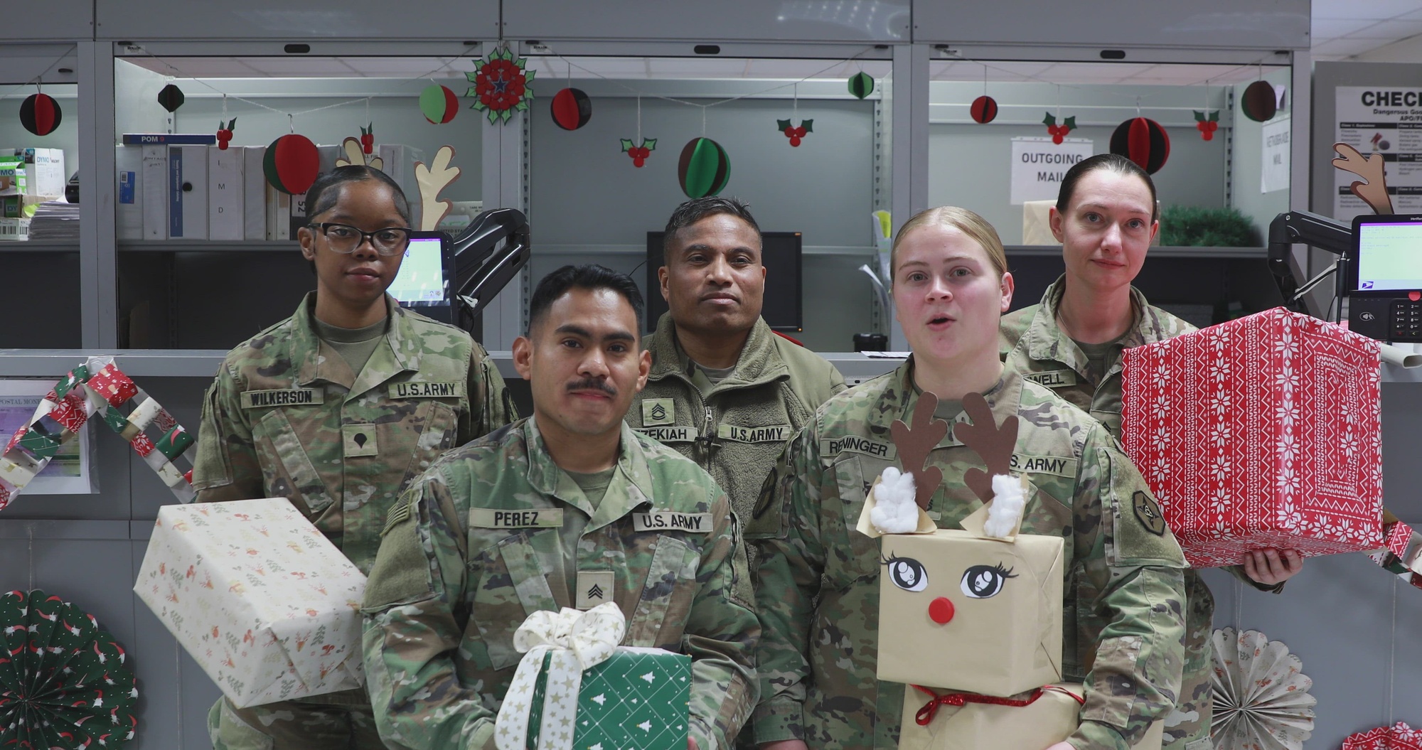 U.S. Army Soldiers assigned to the U.S. Army Garrison Black Sea,  Mihail Kogălniceanu Air Base, Romania, wish friends and family a Merry Christmas and a Happy New Year.