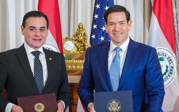 Secretary Rubio participates in a Status of Forces Agreement signing ceremony with Paraguayan Foreign Minister Rubén Ramírez Lezcano