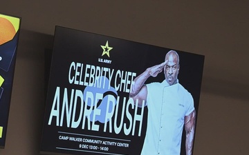 Chef Andre Rush visits Camp Walker