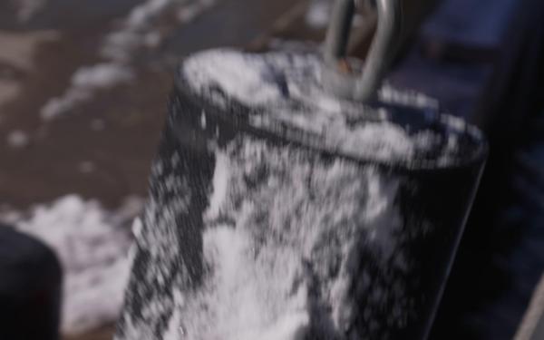 U.S. Coast Guard Cutter Sturgeon Bay conducts icebreaking operations on Hudson River