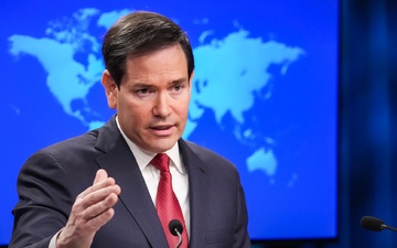 Secretary Rubio delivers remarks to the press from the press briefing room