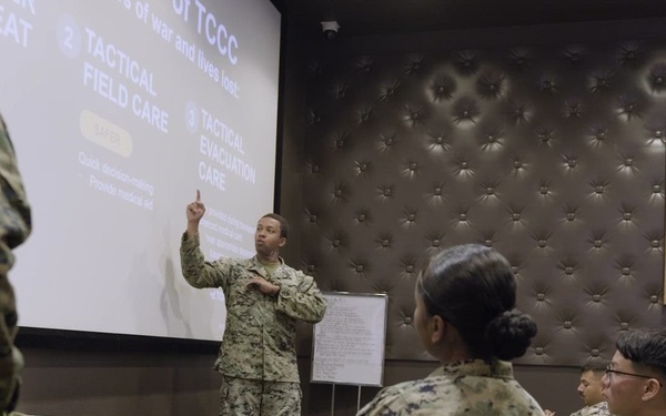 Task Force Ashland Marines and Sailors Conduct TCCC Pre-Deployment Training