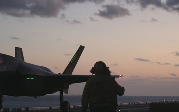 USS Tripoli Conducts Night Flight Operations