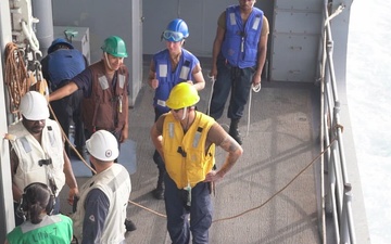 USS Tripoli Conducts a Replenishment At Sea