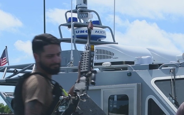 NSF Diego Garcia harbor patrol conducts crew-served weapons drill
