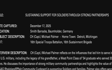 Chaplain (Captain) Michael Palmer Interview -