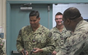 Sailors take petty officer first class advancement exam