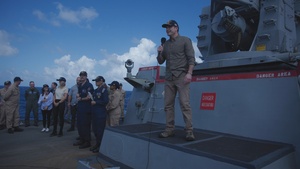 SW Pete Hegseth Troop Touch USS Winston S. Churchill