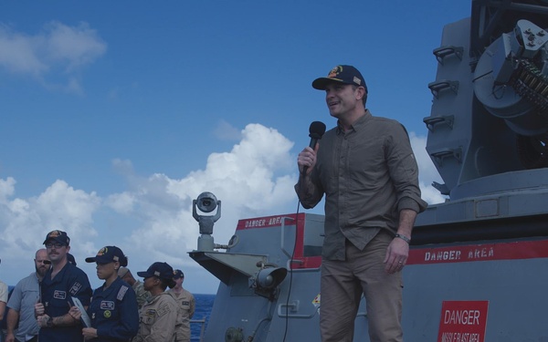 SW Pete Hegseth Troop Touch USS Winston S. Churchill
