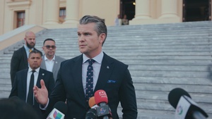 SW Pete Hegseth Speaks to Press in the Dominican Republic
