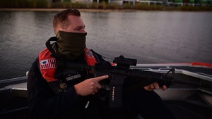 U.S. Coast Guard Forces Rio Grande conducts night patrol