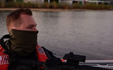 U.S. Coast Guard Forces Rio Grande conducts night patrol