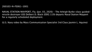 USS Delbert D. Black (DDG 119) Departs Naval Station Mayport