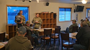 Fort McCoy’s Garrison Commander speaks during 2025 Fort McCoy gun-deer season meet and greet event