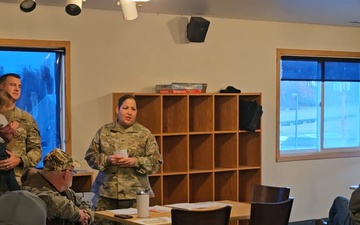 Fort McCoy’s Garrison Commander speaks during 2025 Fort McCoy gun-deer season meet and greet event