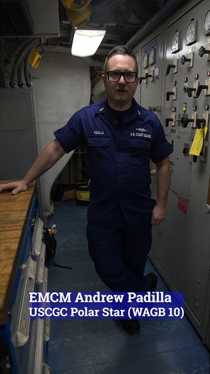 USCGC Polar Star (WAGB 10) engineers conduct maintenance during Operation Deep Freeze 2026