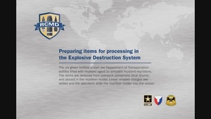 U.S. Army Chemical Materials Activity Recovered Chemical Materiel Directorate Explosives Destruction System (EDS) b-roll