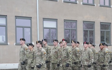 B-roll of 101st Airborne Division Soldiers participate in the NUTS Parade During Bastogne 81