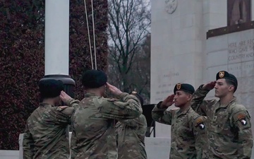 1-327 No Slack 101st Airborne Division Soldiers Lower the Flag.