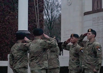 1-327 No Slack 101st Airborne Division Soldiers Lower the Flag.