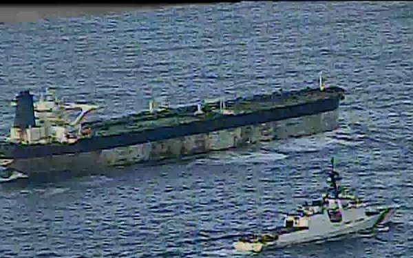 Coast Guard Cutter Munro monitors oil tanker Bella 1 in North Atlantic Ocean