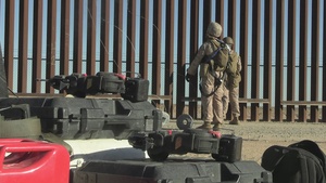 1st CEB Marines reinforce the southern border barrier (B-Roll)