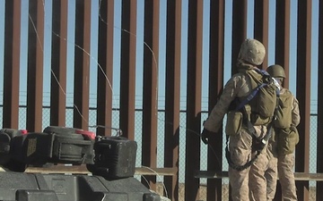 1st CEB Marines reinforce the southern border barrier (B-Roll)