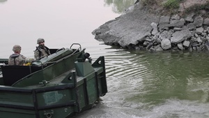 M30 Bridge Erection Boats in the Rio Grande (B-Roll)