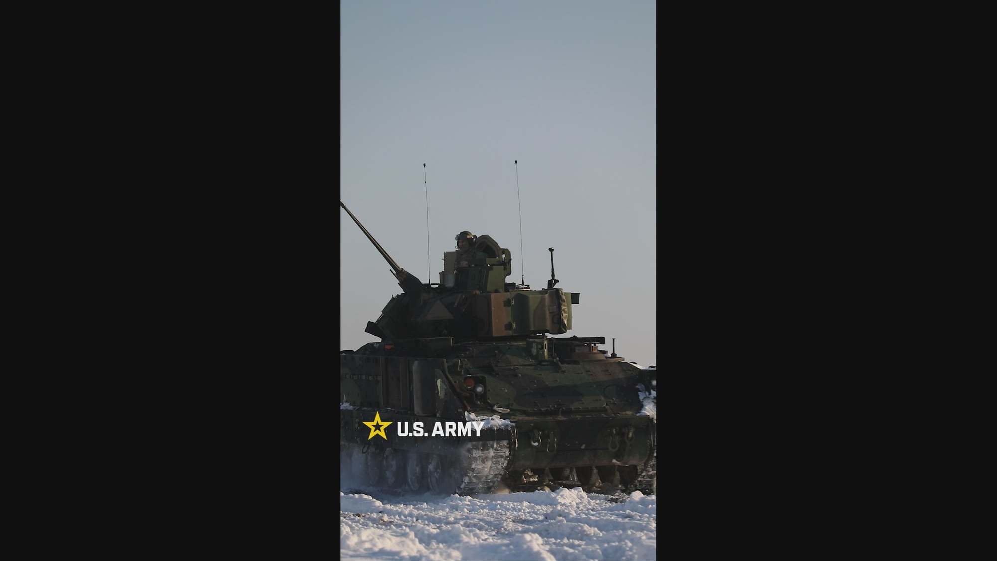 U.S. Army Sgt. 1st Class Tyler Lewis, assigned to 1st Battalion, 12th Cavalry Regiment, 3rd Armored Brigade Combat Team, 1st Cavalry Division, speaks on unit's training and warfighting readiness during a Bradley Fighting Vehicle gunnery, Jan. 12, 2026, on General Silvestras Žukauskas Training Area, Pabradė, Lithuania. 1st Cavalry Division s gunnery is designed to increase lethality and proficiency of all Bradley crews on collective tables while generating warfighting readiness and combat credible forces along NATO's Eastern Flank. (U.S. Army video by Sgt. Asher Atkinson)