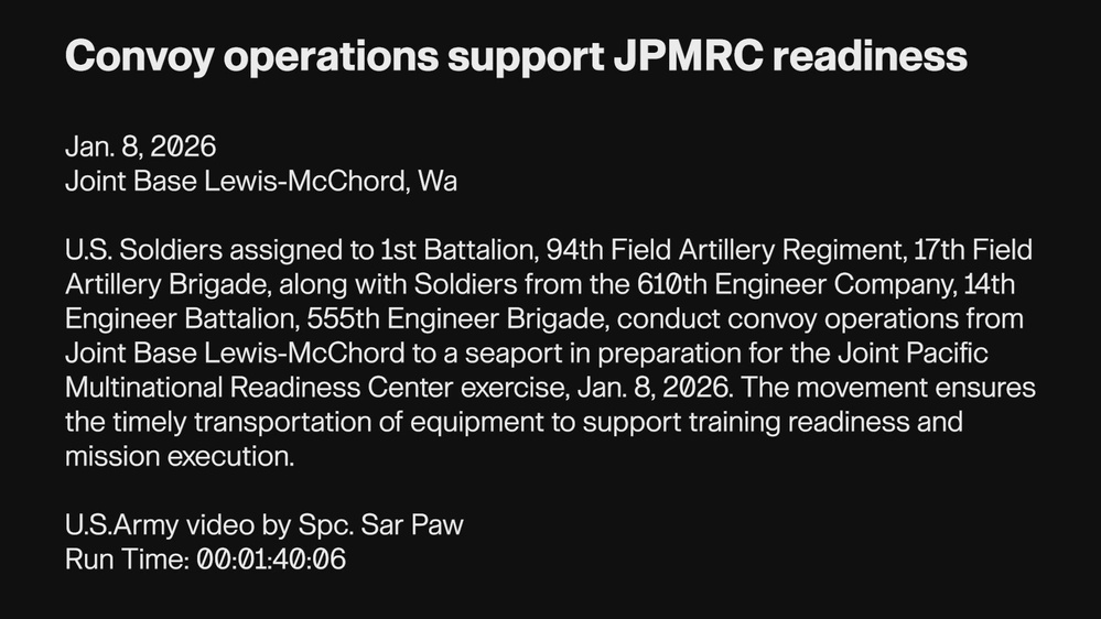 DVIDS - Video - Convoy operations support JPMRC readiness