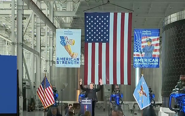 Hegseth Speaks During Arsenal of Freedom Stop at SpaceX Facility