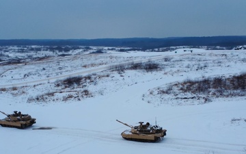 U.S. and Polish Abrams live fire range and drone footage of Operation Winter Falcon 26
