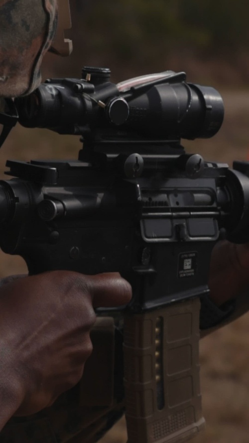 U.S. Marine with Truck Company, 23d Marine Regiment conduct known distance range
