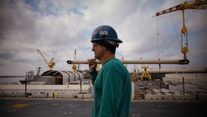 Shipyard Workers Build U.S. Navy Ships at Ingalls Shipbuilding