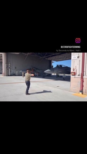 173rd Fighter Wing Crew Chiefs Taxi an F-15