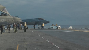 1th MEU Marines, Sailors Conduct F-35B Maintenance Aboard USS Boxer