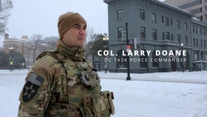 D.C. Safe and Beautiful Task Force Commander Visits Guard Soldiers During Winter Storm Fern