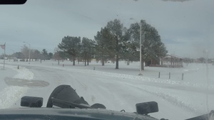 Altus Air Force Base Mission Essential Personnel Work in A Winter Wonderland
